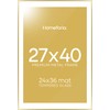 Homeforia 27x40 Poster Frame Gold, High End Metal 27x40 Picture