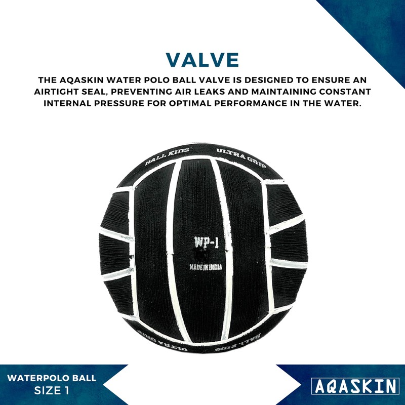 AQASKIN Water Polo Ball (Water Polo Ball, Black, Rubber, 1,
