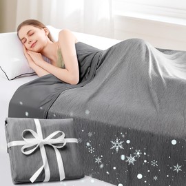 Cooling Blanket,150x200cm King Size,Summer Blankets with Double Sided Cold Effect, Arc-Chill Q-Max>0.5 Cool Fiber, Breathable Lightweight Blankets for Hot Sleepers Night Sweats (Dark Grey)