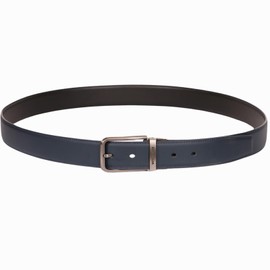 West clever Genuine Cowhide Leather Reversible Belt for Men 35mm Ideal for Suits, Jeans, Casual and Business Work, Denim Belt for Men, Double Sided Belt in Various Colours, black/blue