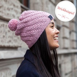 Knitting Wool - Merino Wool Powder (Fb 3731) - 6 Balls Pink Merino Wool for Knitting - Thick Wool + MyOma Label - 50 g/75 m - Needle Size 6-7 mm - MyOma Wool - Soft Wool - Merino Yarn