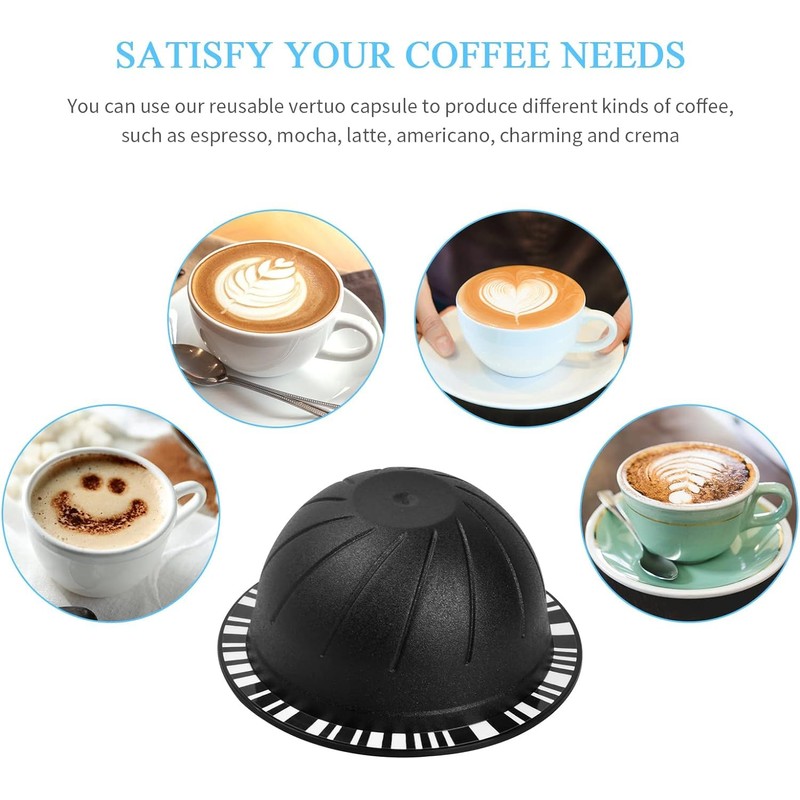 5PCS Reusable Coffee Vertuo Pods, Refillable Coffee Capsule,Compatible with Nespresso