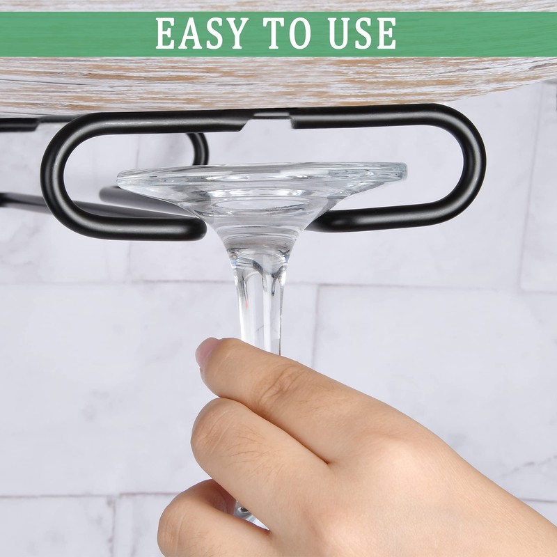Milkary 4 Pack Steamware Wine Glass Hanging Rack, Metal Stemware