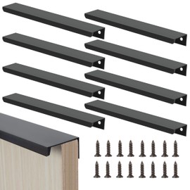 Heveer Black Furniture Handles 250 mm Hidden Cabinet Handles Kitchen Handles with Screws for Wardrobe Door Drawers Pack of 8