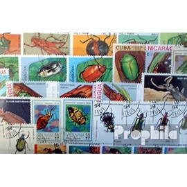 Prophila Collection Motive 50 Verschiedene Käfer Marken (Briefmarken für Sammler) Wirbellose Tiere Sonstige (Insekten, Schnecken, Bienen …)