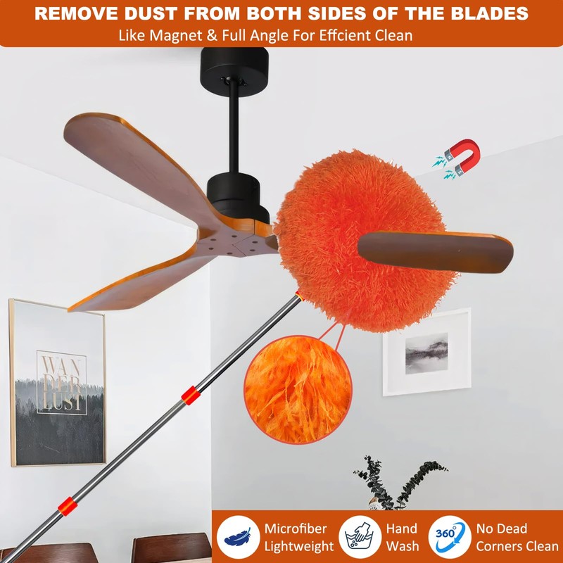 20+ Feet High Reach Dusting Kit, Cobweb Duster & Ceiling