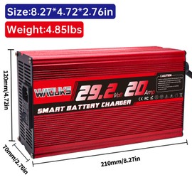 29.2V 20A LiFePO4 Battery Charger Used for 8S 24V 25.6V LiFePO4 Battery Pack with Grey 50A Anderson Smart Fast Charger