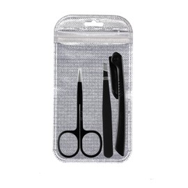 Eyebrow Trimming 3-Piece Set (Flash Bag), Women's, Men's, Eyebrow Cut, Eyebrow Comb, Eyebrow Scissors, Tweezers, Razor, For Beginners, Compact, Portable