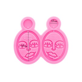 Shiny Glossy Cute Face Shape Earring Mold Resin Silicone Keychain Mold for DIY Epoxy Resin Jewellery Making Craft