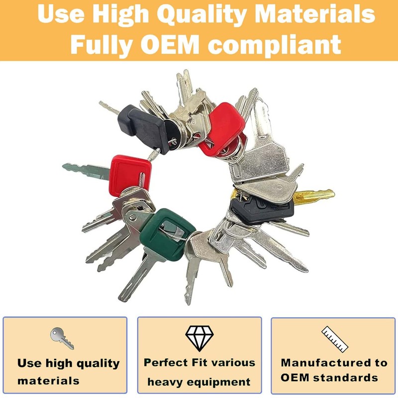 36 Piece Replacement Ignition Key, Construction Machinery Key Set, Universal
