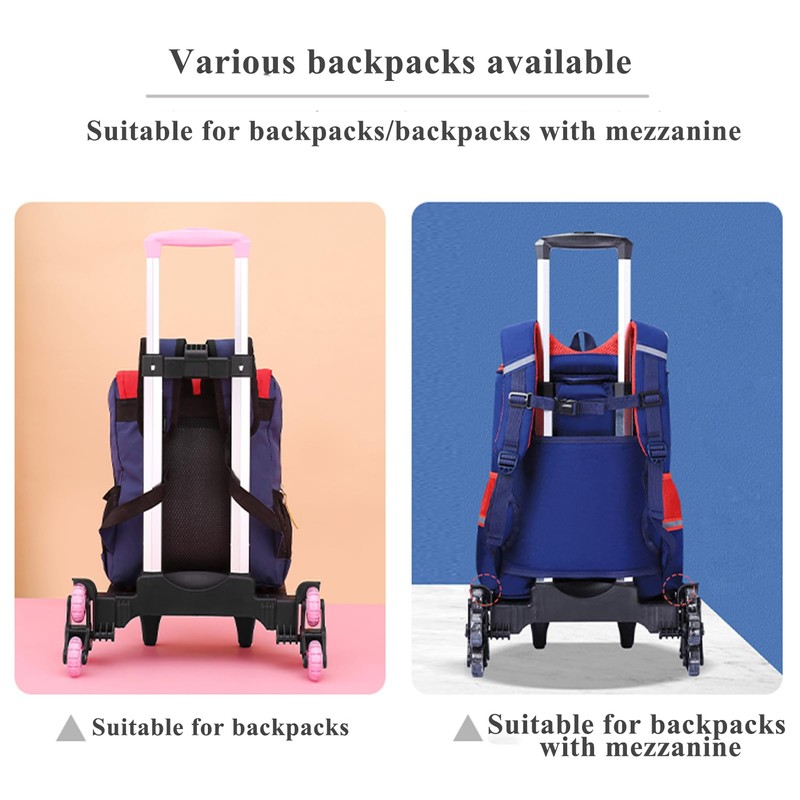 Lightweight Foldable Backpack Trolley – Black 3-Wheel Rolling Hand Truck