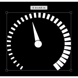 Oracal Gauge RPM Speed Sticker Decal 5" x 4.5” White