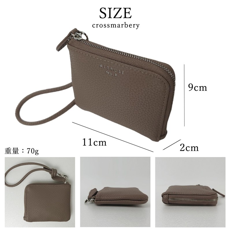 Cross Marberry R74 L-Shaped Zipper Mini Wallet, Thin, Synthetic Leather,