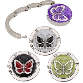 fghuim Purse Hook for Table,Handbag Hanger 4 Set Foldable Purse Hook for Women's Bag Handbag Hanger Holder.