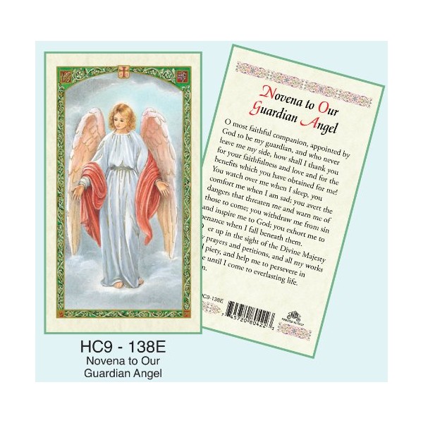 Guardian Angel Novena Prayer. Laminated 2-Sided Holy Card (3 Cards per Order)