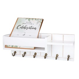 Key Holder for Wall,Comes with 6 Hooks Wall Key Holder,Wooden Key Hooks,Wall Key Holder,Coat Hooks with Shelf,Key Holder Key Hooks Wall Mounted