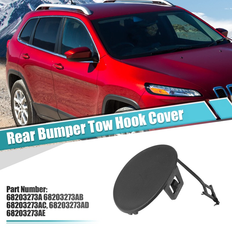 QUARKZMAN Front Bumper Tow Hook Cover for Jeep Cherokee 2014-2018