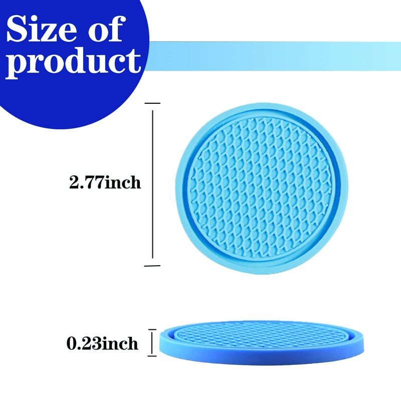 Sodcay 4 PCS Car Cup Holder Coaster, 2.75In PVC Anti