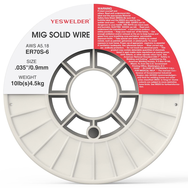 YESWELDER MIG Welding Wire, ER70S-6 Solid Carbon Steel, .035 Inch
