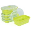 TZCOBLI Set of 4 Foldable Silicone Food Storage Containers,Kitchen Leftovers