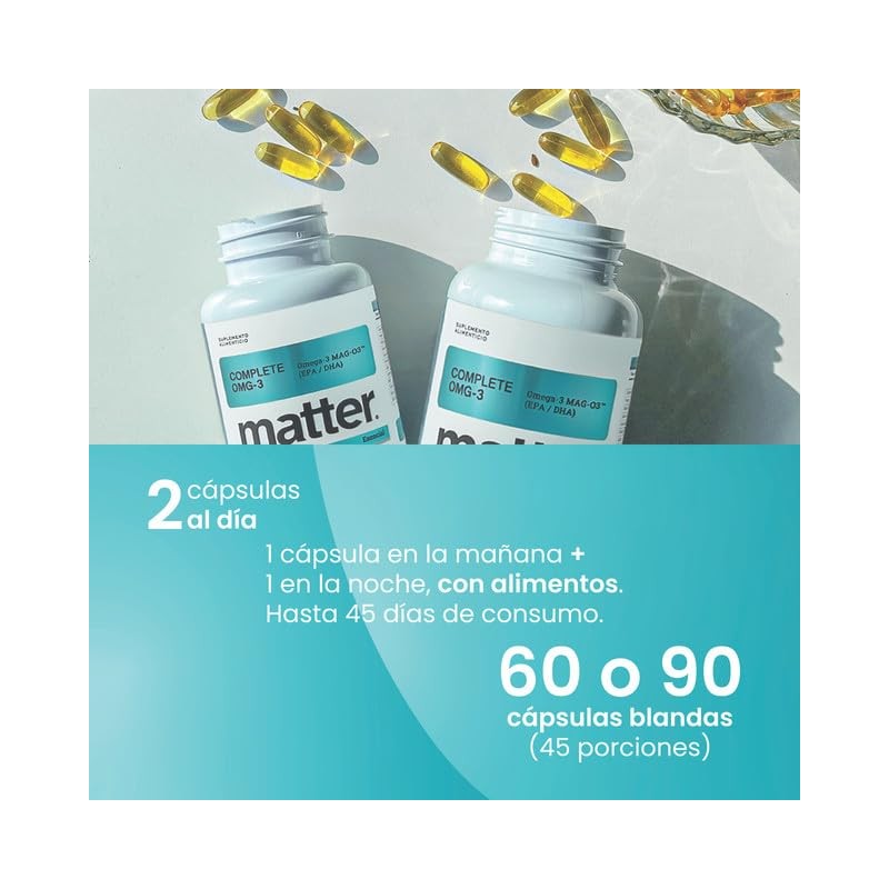 Matter Complete OMG-3, Aceite de Pescado con Omega 3 MAG-O3,