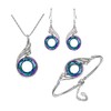 KBRPEY Peacock Jewellery Set Crystal Bracelet Necklace with Pendant and