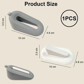 Ruayia Door Stopper Floor Door Wedge Rubber 1 Piece Doughnut Door Stopper Wedge Stainless Steel Holders Non-Slip Scratch-Resistant Non-Toxic No Unpleasant Odour Carpet Tiles Wood All Floors - Grey