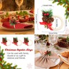 Set of 12 Christmas Napkin Rings Set, Pine Cones, Poinsettia,