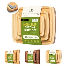Bamboo Cutting Board Set Non Slip Feet Over Sink Tablas Para Picar Cocina Tabua Madeira Corte Carne Bambu Alimentos Cortar Madera Juego Regalos Cumpleaños Navidad Mujer Mama Abuela Hombre Papa