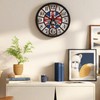 NUOVO Wall Clock Black Frame with Glass Cover Silent Ticking