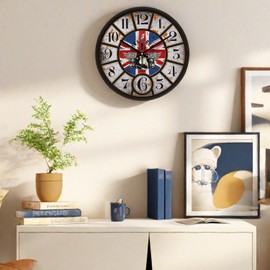 NUOVO Wall Clock Black Frame with Glass Cover Silent Ticking Movement Quartz Wall Clock Modern Quartz Design Decorative Interior Kitchen 10 Inches