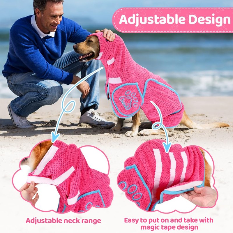 SlowTon Dog Bathrobe - Super Absorbent Microfiber Pet Fast Drying
