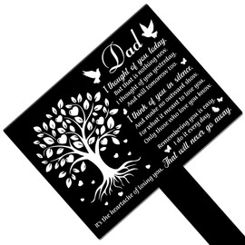 GLOBLELAND Rechteckiger Gartenstecker In Form Eines Liebesbaums Mit Taube Gedenktafel Für Den Friedhof Grabstecker Aus Acryl Wasserdicht Trauerstecker Für Den Garten Grab Friedhof