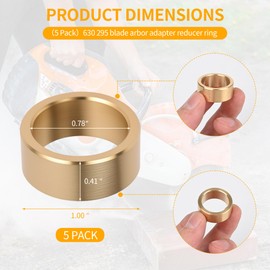 ETZ 630 295 Blade Arbor Adapter Reducer Ring (5PCS) Replace for Stihl TS400 TS420 TS700 TS80 Cut Off Saw Blade Arbor Adapter Reducer Ring Replacement Gold