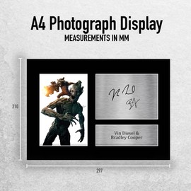 HWC Trading A4 Vin Diesel & Bradley Cooper Guardians of the Galaxy Groot & Rocket Gifts Printed Signed Autograph Picture for Movie Memorabilia Fans