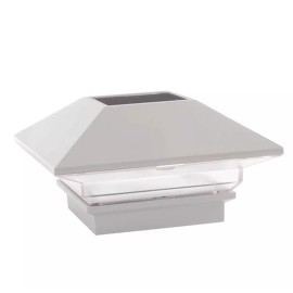 Deckorators 2-Pack Deckorators Solar Light 3 x 3 in White Pyramid Post Cap for 2.5" Post