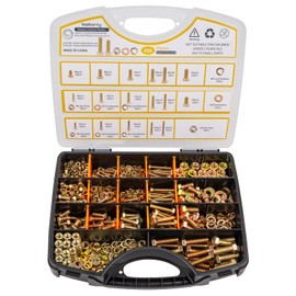 BOOBORNY 988pcs Grade 8.8 Metric Bolt Assortment, M4 M5 M6 M8 Heavy Duty Bolts and Nuts Kit, Yellow Zinc Plated, Length from 12-30mm