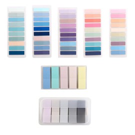 Pokinge 7sets Page Markers Paper Transparent Fluorescent Index Tabs Index Memo Pad Sticky Note Sticky Labels Paper Sticker Notepad Bookmark Index Tabs