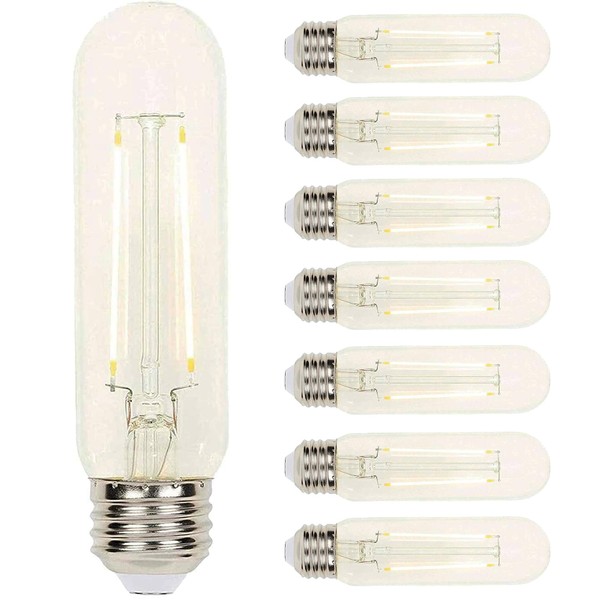 Led Tube Light, Long Light Bulb, Led Filament Bulb, Dimmable led Tube, Desk lamp Bulb, Vintage led Lighting, 3.5 Watt (60 Watt Equivalent) T10 Dimmable Filament LED Light Bulb 2700K Clear E26 Base