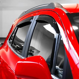 Voron Glass in-Channel Extra Durable Rain Guards for Buick Encore 2013-2023, Window Deflectors, Vent Window Visors, 4 Pieces - 200279, BLACK