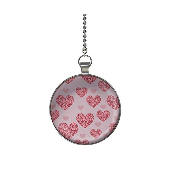 Gotham Decor Pink Leopard Print Hearts Ceiling Fan/Light Pull Pendant