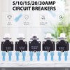 Rustark 30 Pcs DC Push Button Reset Circuit Breaker Assorted