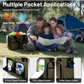 MIER Lunch Box for Men Heavy Duty Insulated Lunch Bag 20 Cans Large Leakproof Soft Cooler Bags with Multiple Pockets for Picnic Work Travel (Army Green)