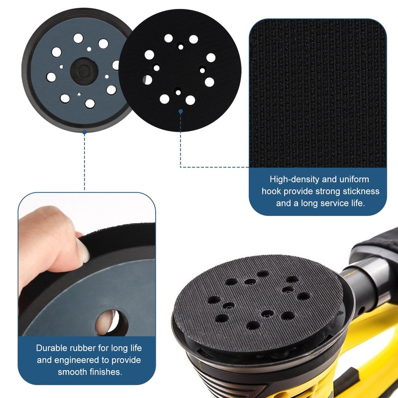 MIYUANGKJ 2 Pcs 5" 8 Hole Replacement Sander Pad Hook