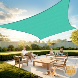 Artpuch Sun Shade Sail, 6'x7' Turquoise Rectangle, Curved Edged Commercial Grade 185GSM Permeable Outdoor Shade Cloth for Deck, Backyard, Patio (Custom Sizes Made)