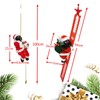 2Pcs Santa Claus Musical Climbing Ladder,Electric African American Climbing Santa