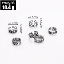 Inateannal Boho Silver Toe Rings for Women Adjustable Open Carved Hollow Toe Rings Vintage Summer Beach Barefoot Foot Jewelry for Teen Girls