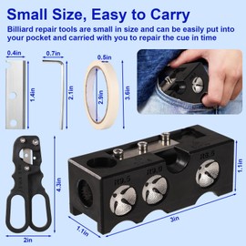 Lyreh 10-in-1 Billard Spitzen Former, Billard Queue Spitzen Reparaturset Inklusive Trimmer Ersatzklingen Schere Klebeband Bedienungsanleitung und L-Förmigen Sechskantschlüsseln