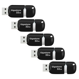 GIGASTONE V10 32GB 5-Pack USB 2.0 Flash Drive 32GB Flash Drive Thumb Drive Memory Stick Pen Drive Capless Retractable Design
