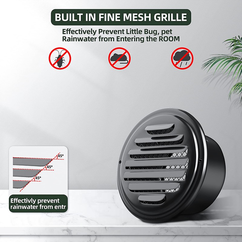 4inch 304 Stainless Steel Air Vents Cover, piiyoosnn Louvered Grille